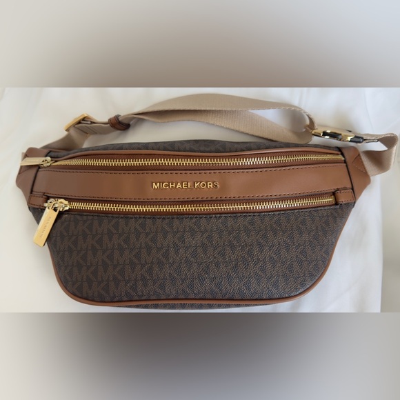Michael Kors Brown Belt Bag with Signature Monogram - Picture 1 of 5